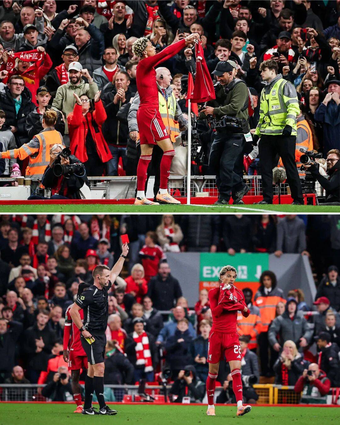 利物浦2-1南安普顿：双中锋破门 埃基蒂克无脑染红